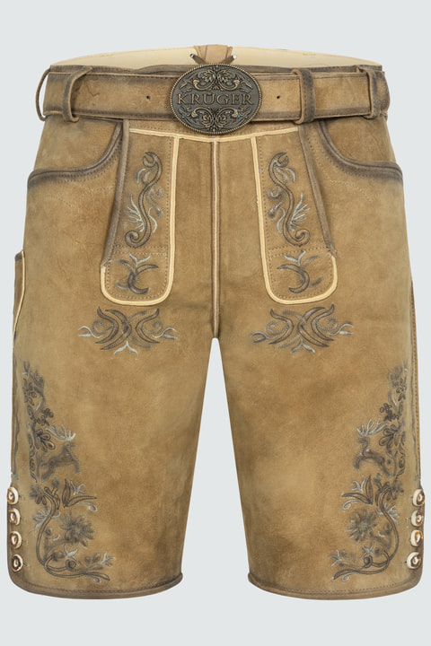 Lederhose Juan mit Gürtel