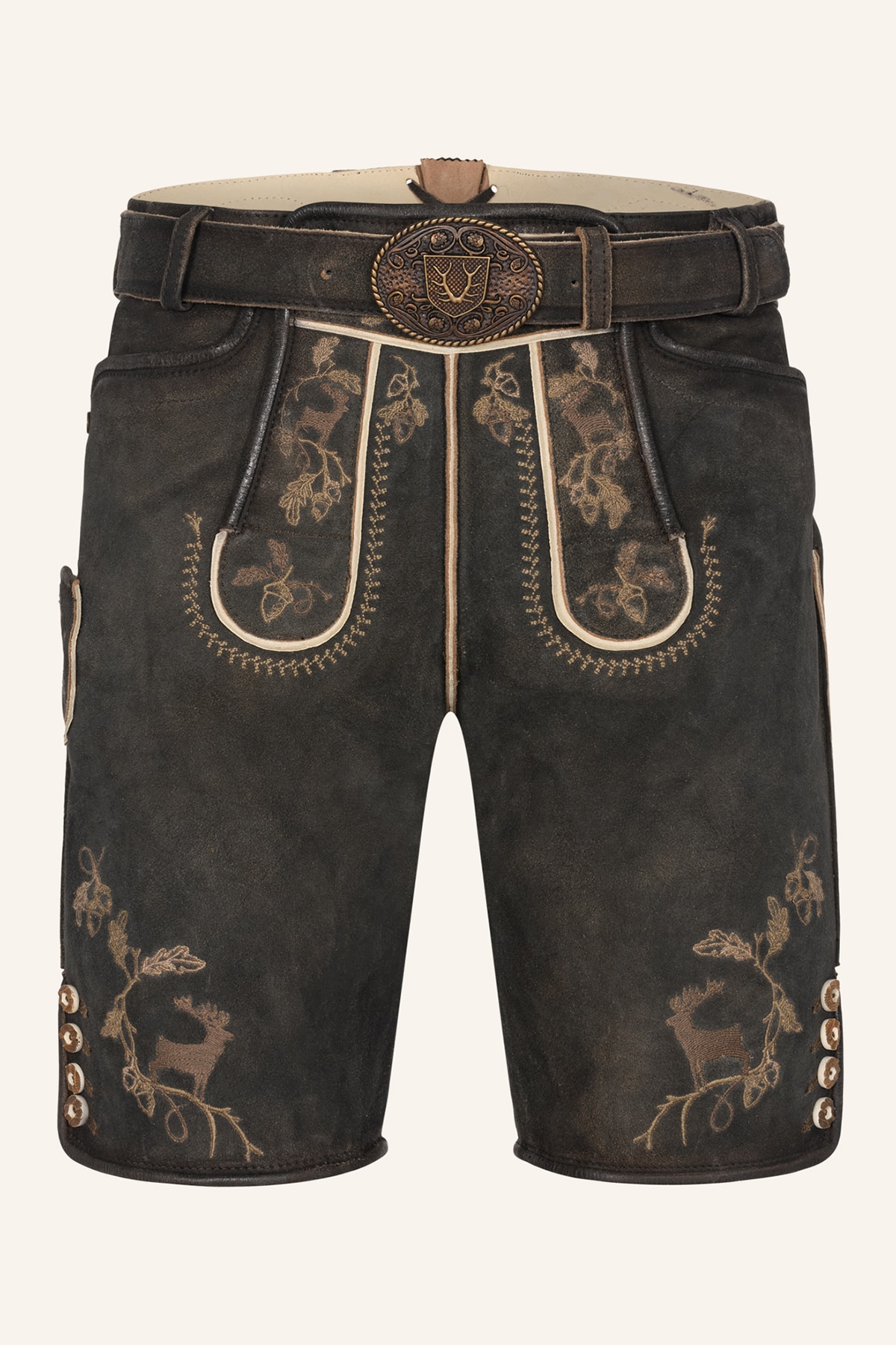 Lederhose Nero mit Gürtel