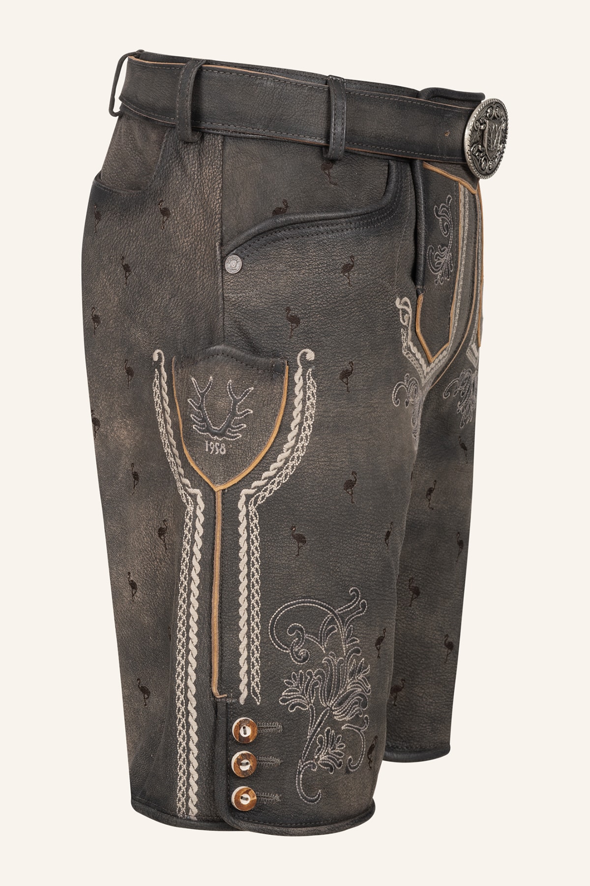 Lederhose Udo mit Gürtel