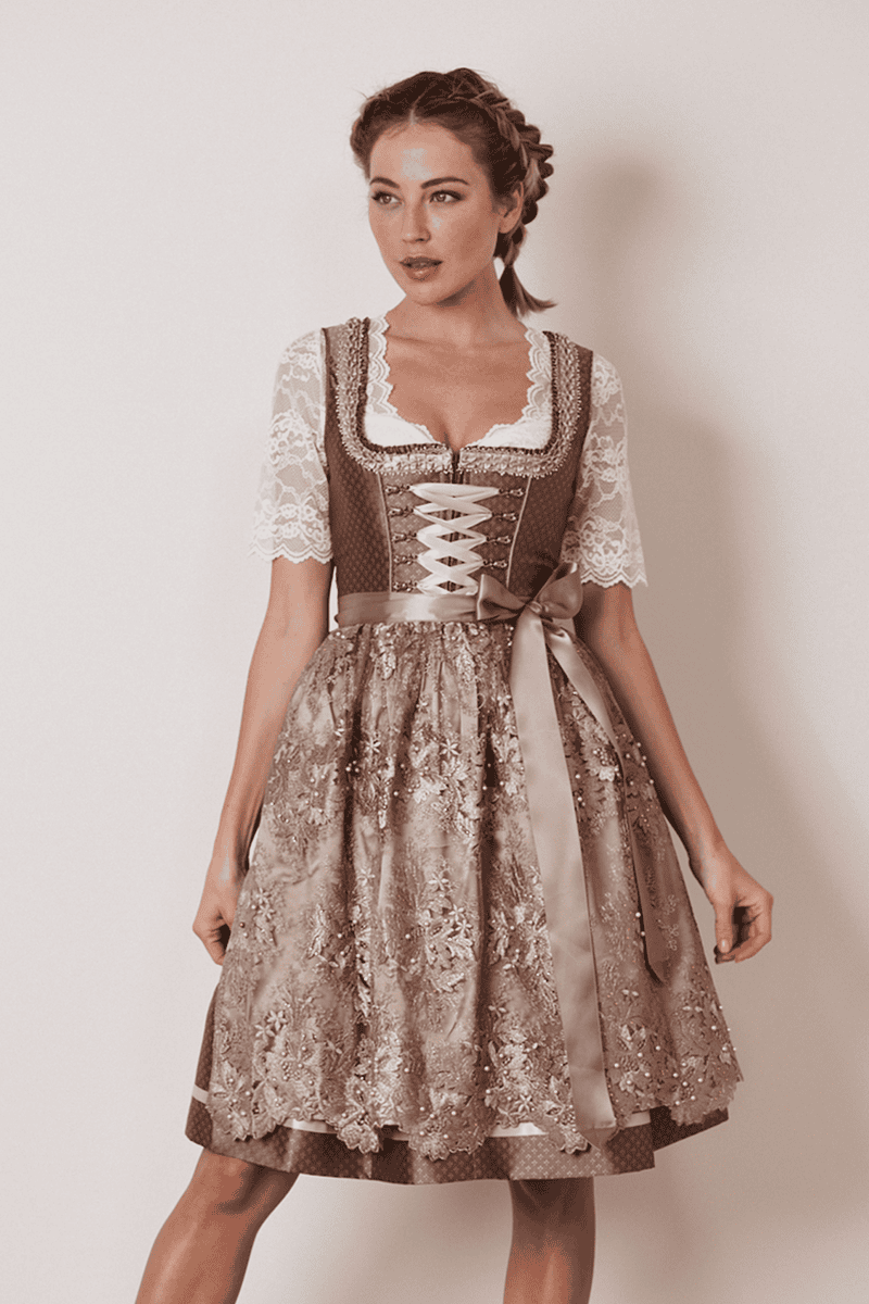 Dirndl Alinka 60cm in braun im Kr ger Dirndl Online Shop