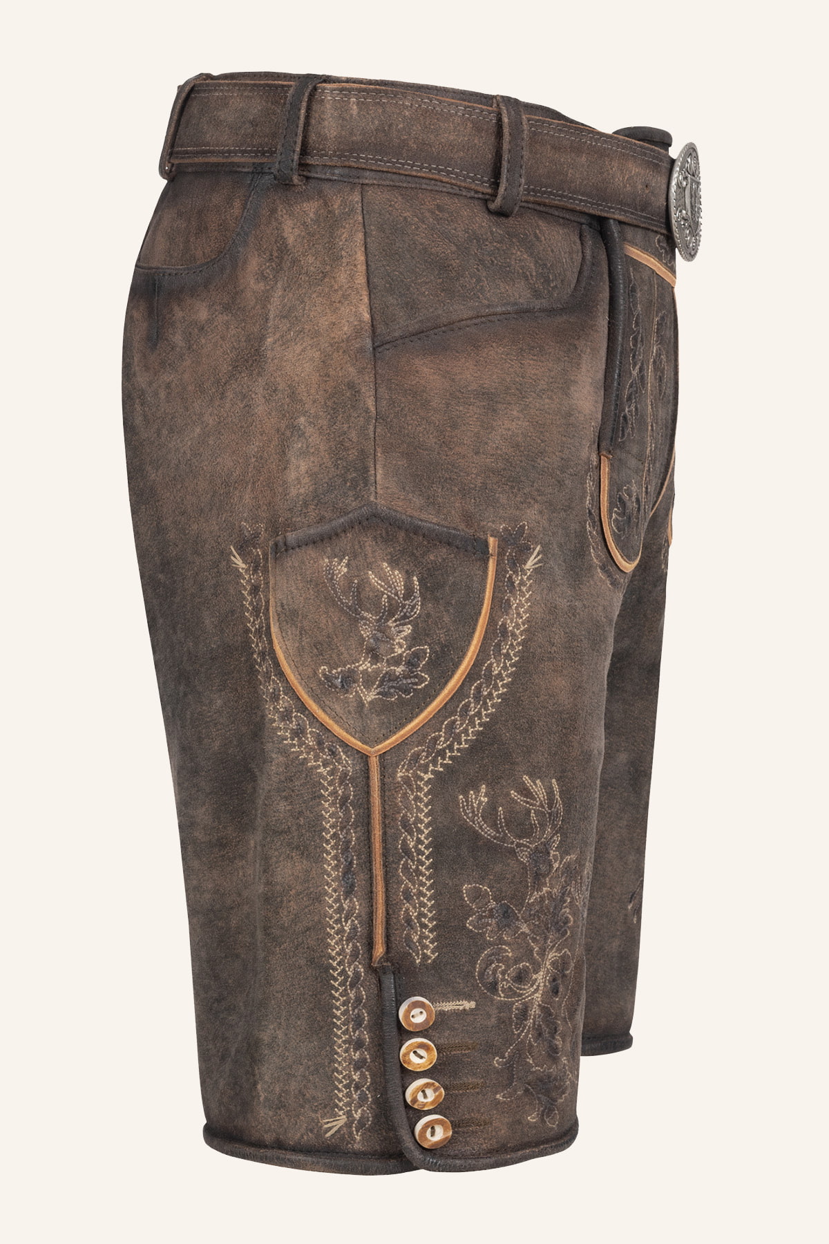 Lederhose Theodor mit Gürtel