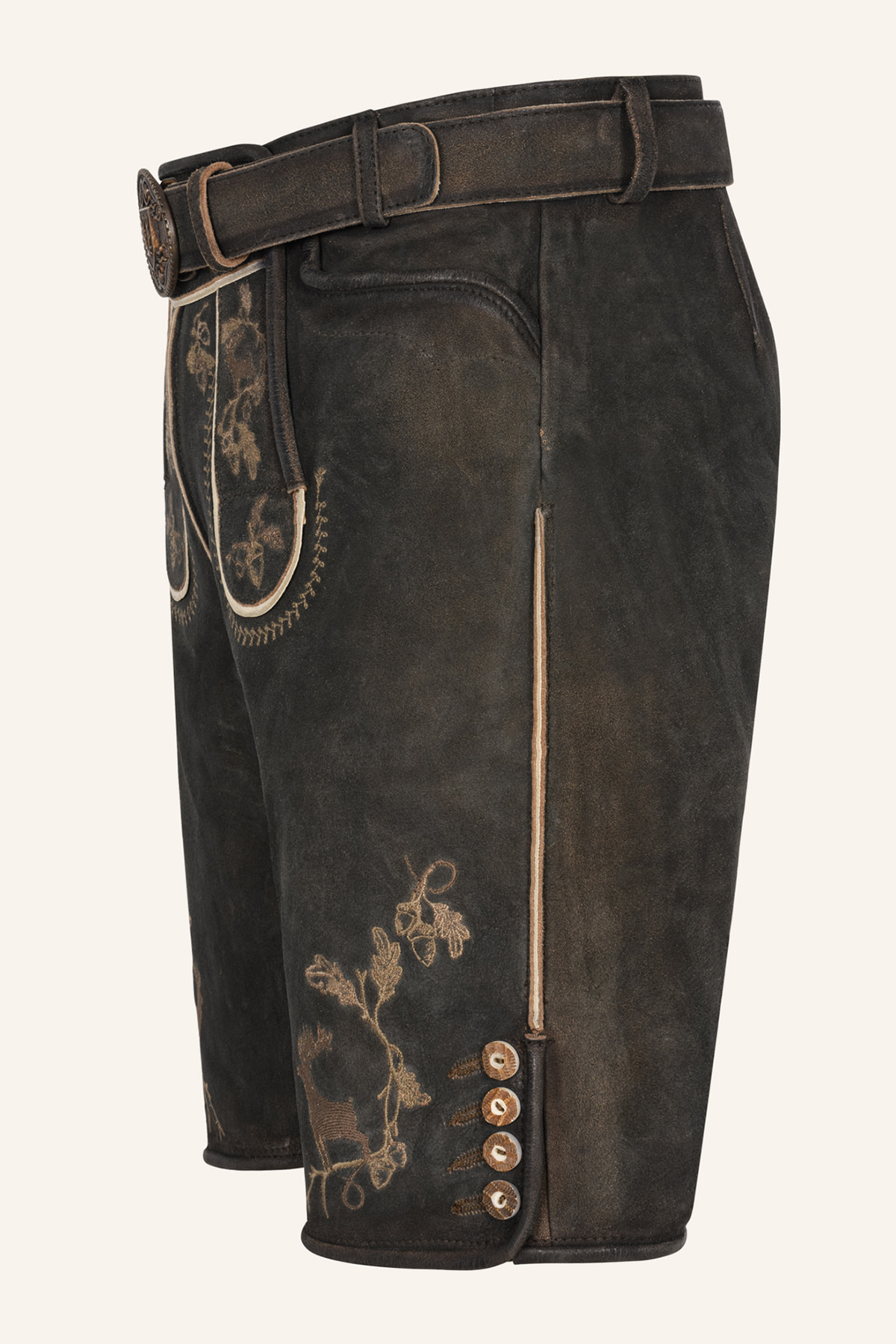 Lederhose Nero mit Gürtel