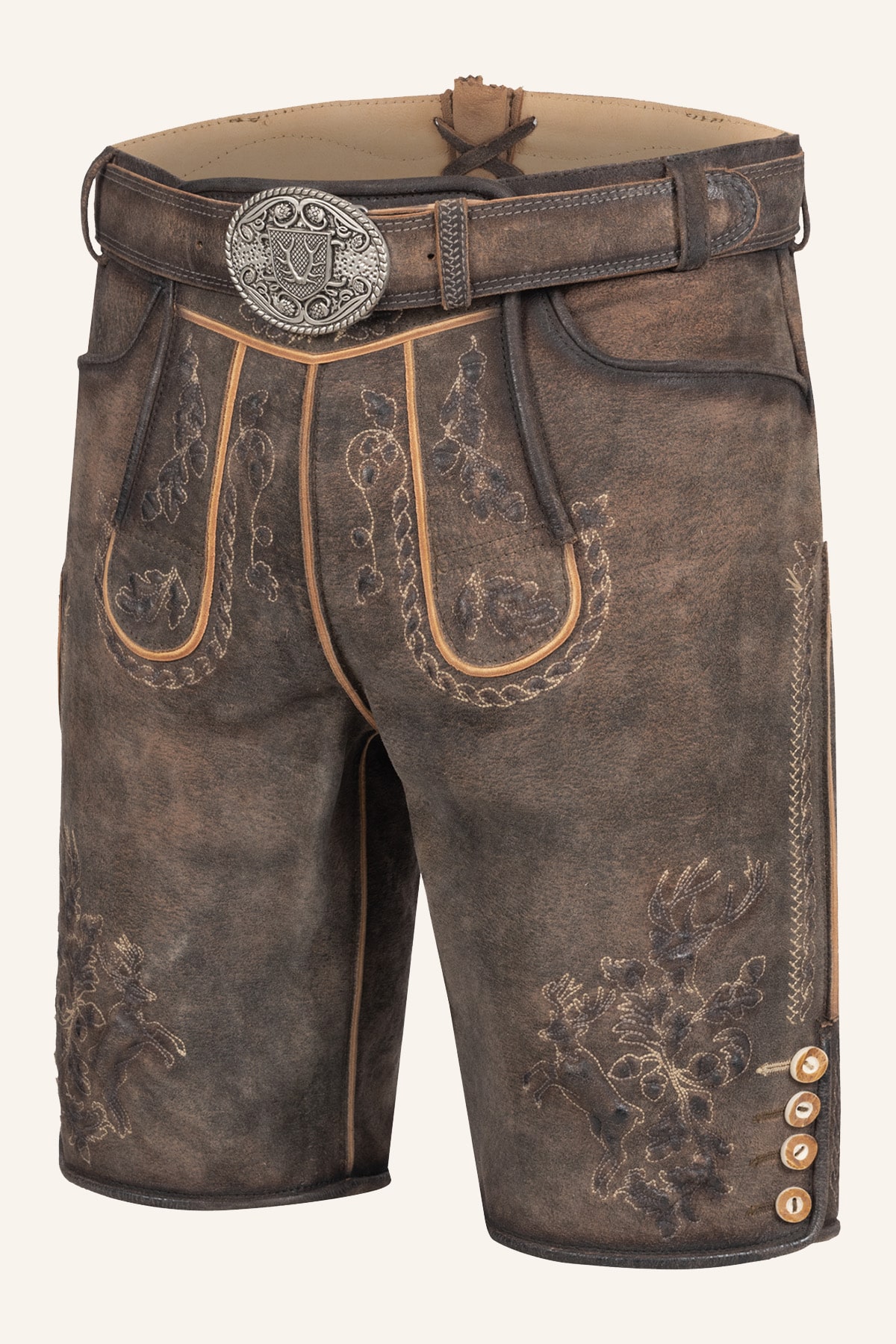Lederhose Theodor mit Gürtel
