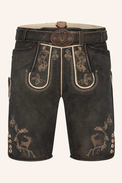 Lederhose Nero mit Gürtel