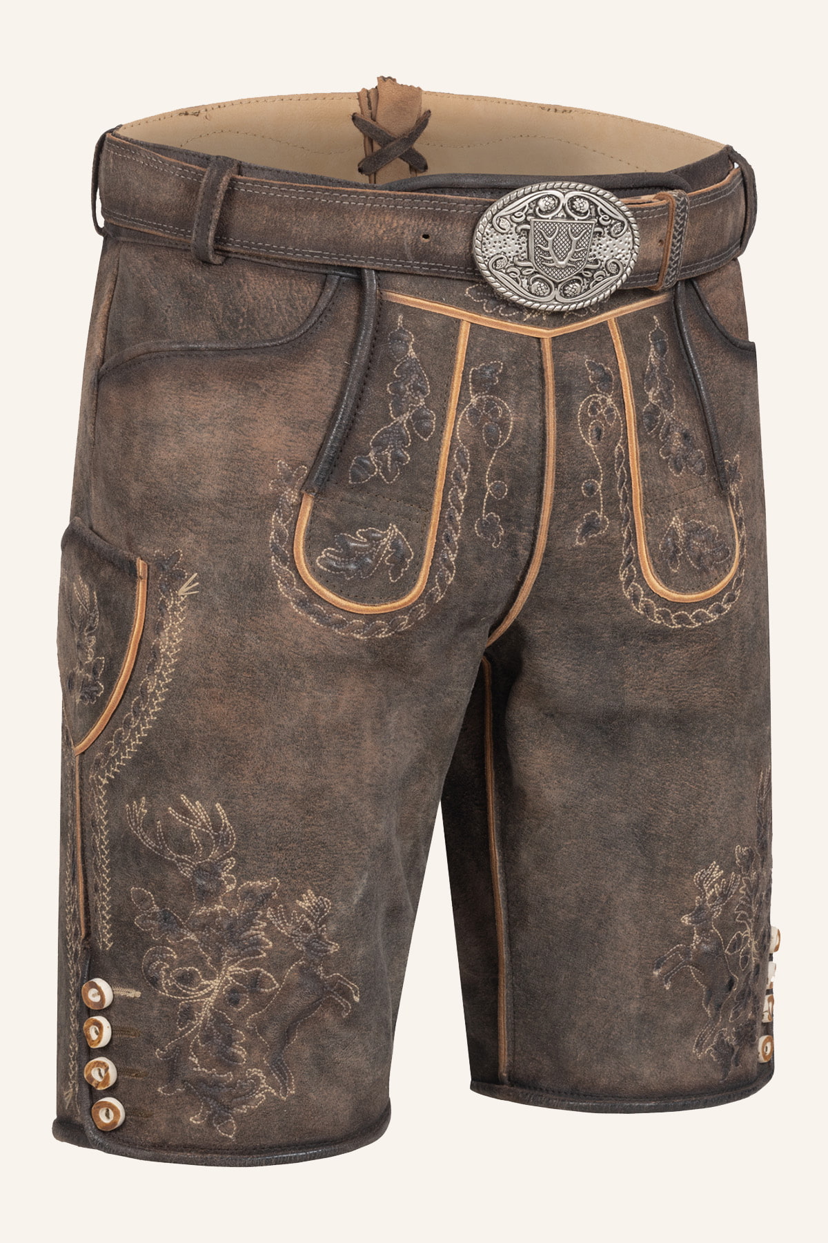 Lederhose Theodor mit Gürtel