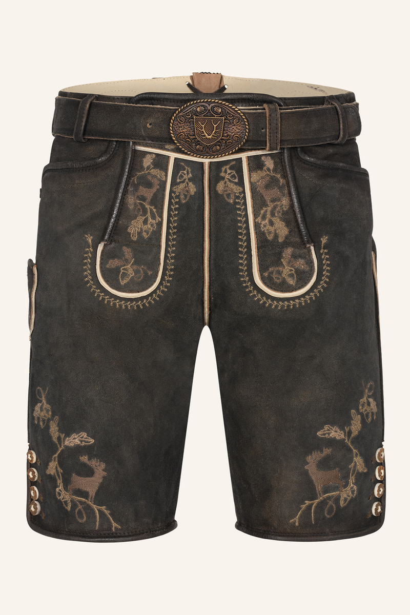 Lederhose Nero mit Gürtel