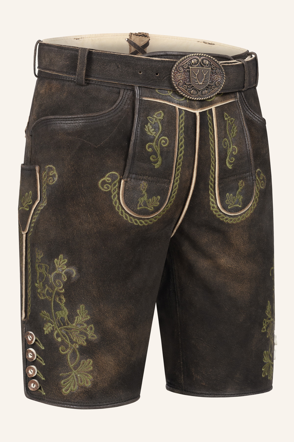 Lederhose Milian mit Gürtel