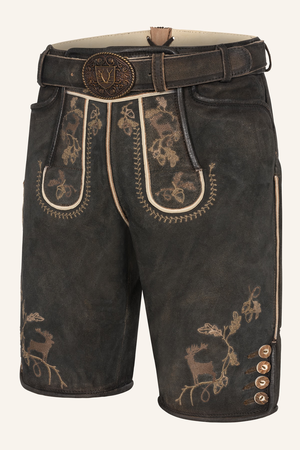 Lederhose Nero mit Gürtel