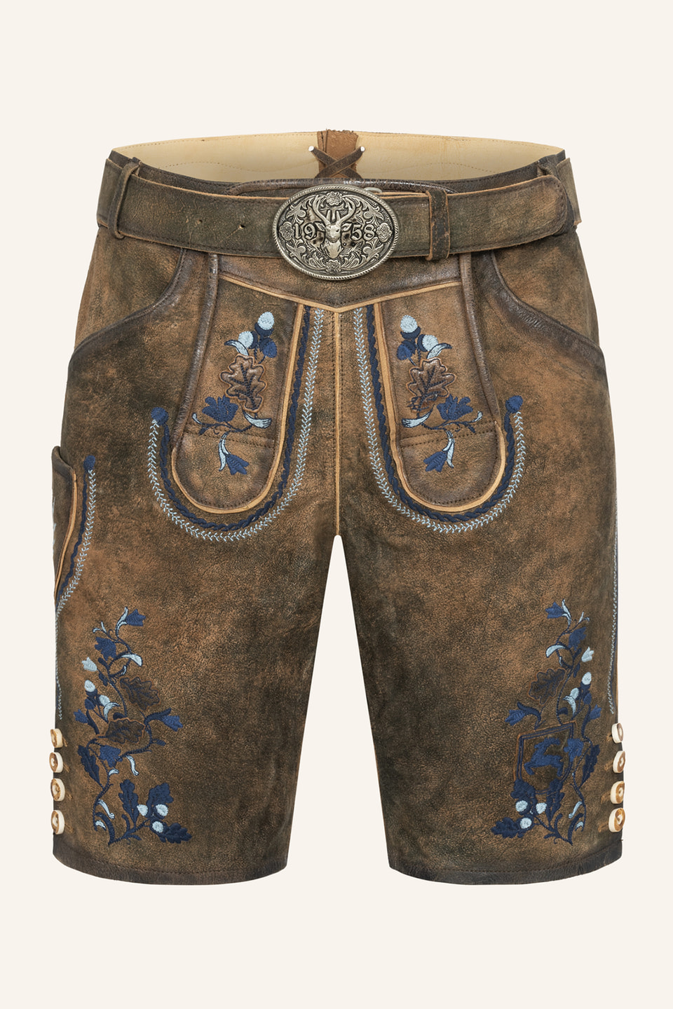 Lederhose Azzuro mit Gürtel