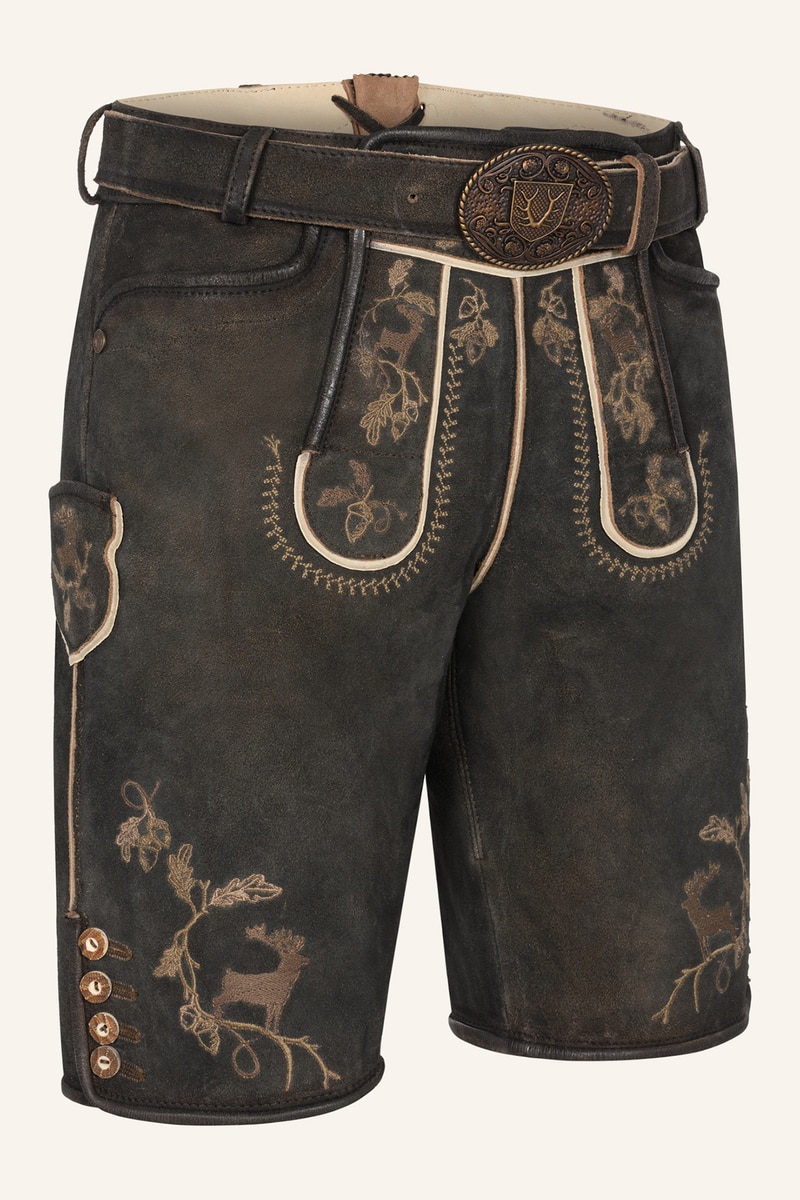 Lederhose Nero mit Gürtel