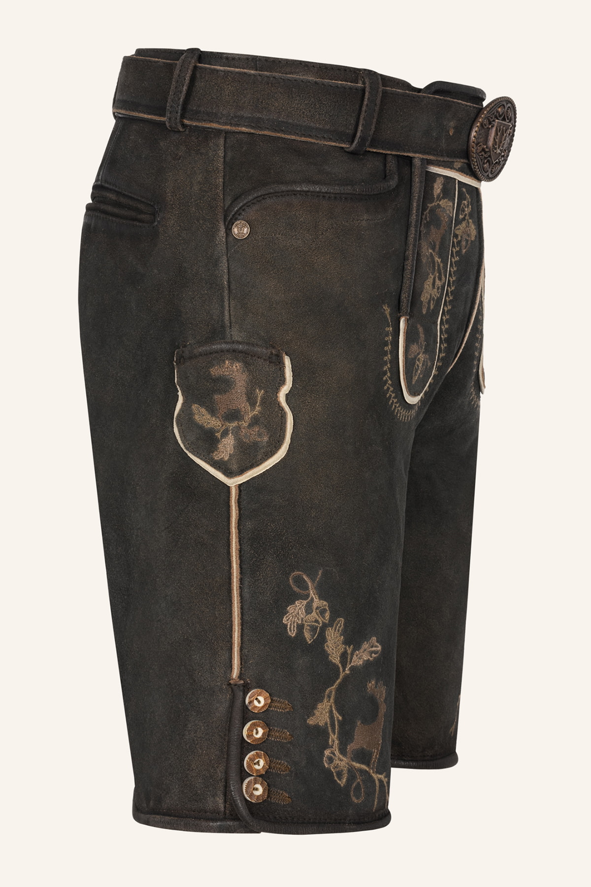 Lederhose Nero mit Gürtel