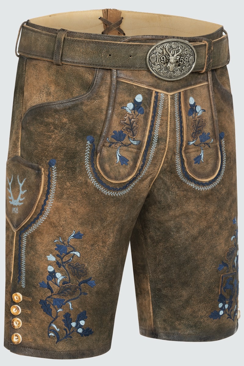 Lederhose Azzuro mit Gürtel