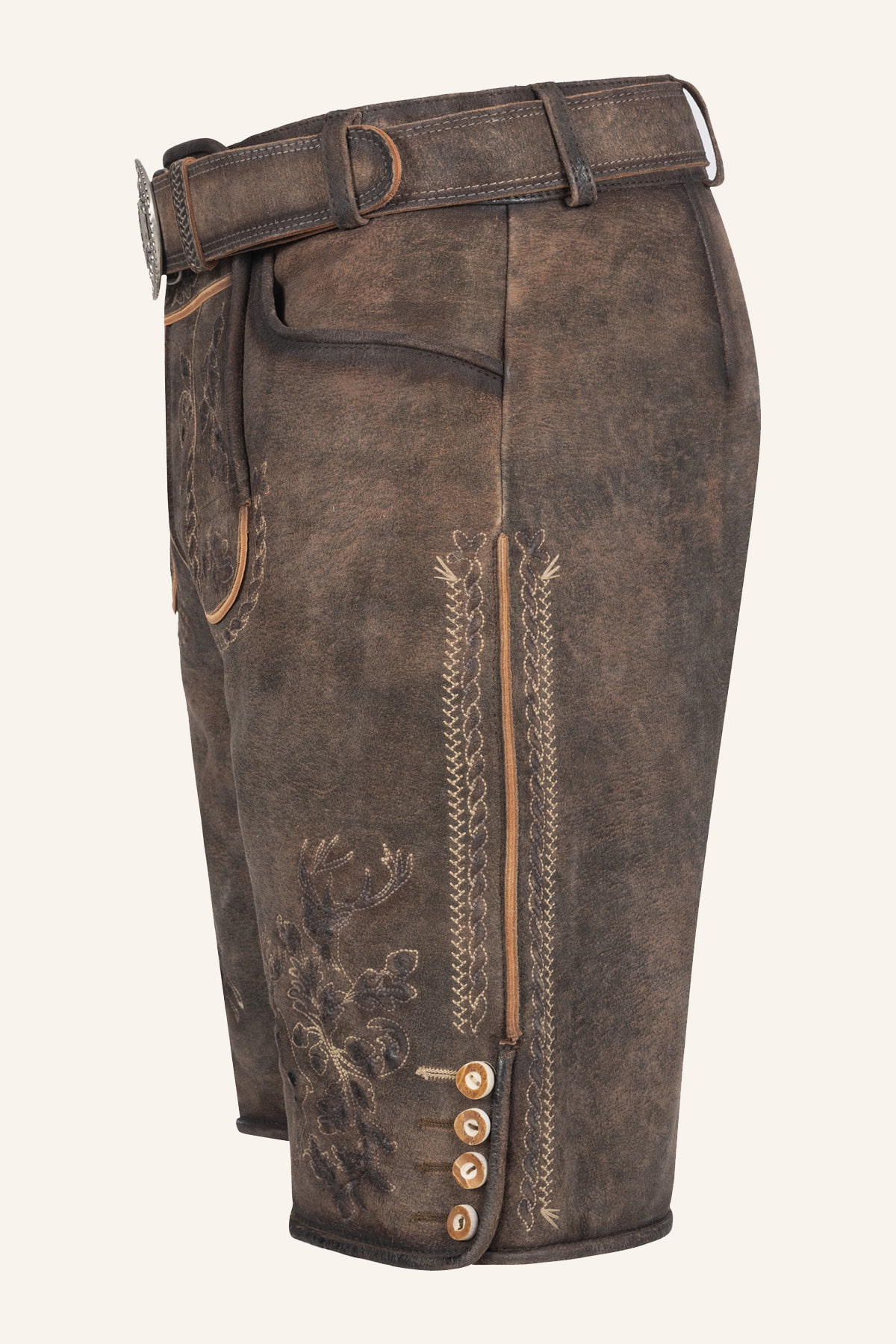 Lederhose Theodor mit Gürtel