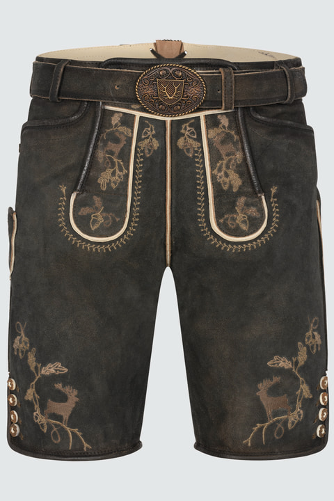 Lederhose Nero mit Gürtel