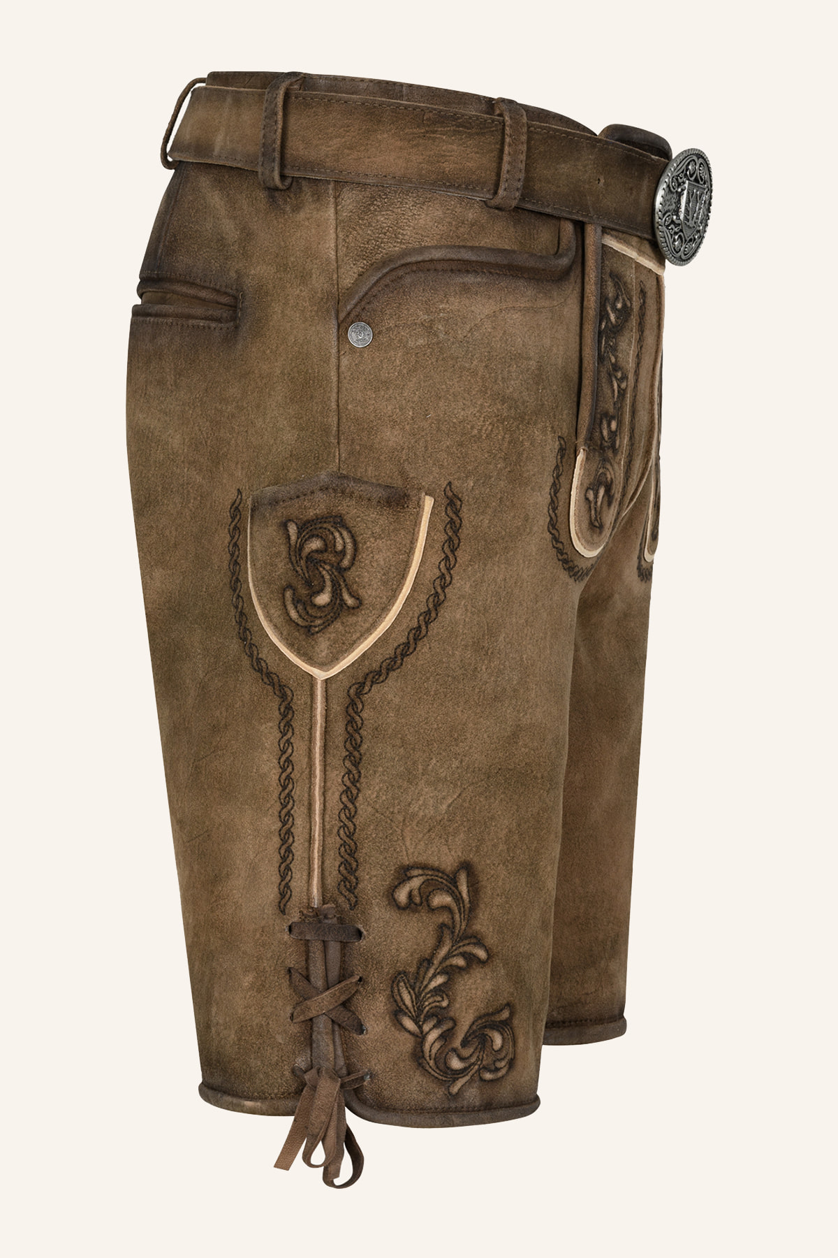 Lederhose Rodney mit Gürtel