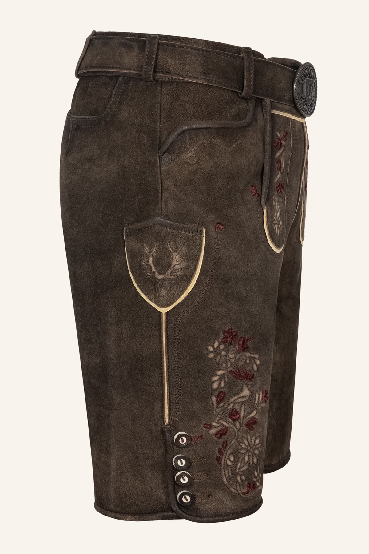 Lederhose Olivier mit Gürtel