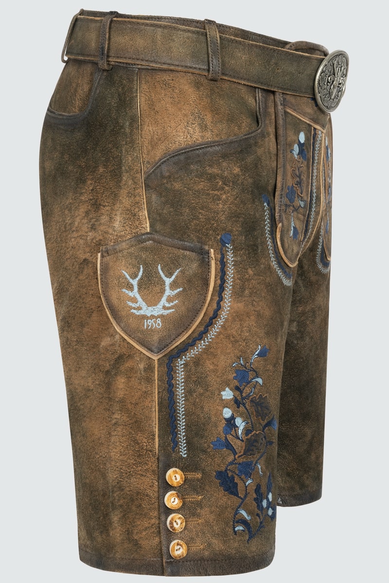 Lederhose Azzuro mit Gürtel